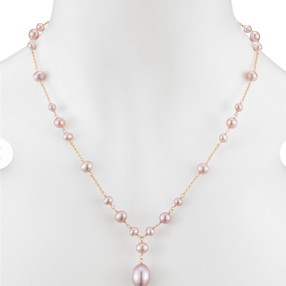 Gold Chain Bracelet with Pink Cultured Freshwater Pearls - Picture 6 of 6